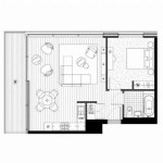Royal Wharf Phase 2, 1 Bedroom Floor Plan