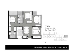 The Gateway Cambodia 3 Bed Room Floor Plan