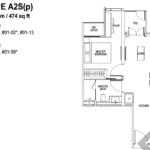 Tapestry tampines CDL 1 bedroom-and-ensuite-floor-plan