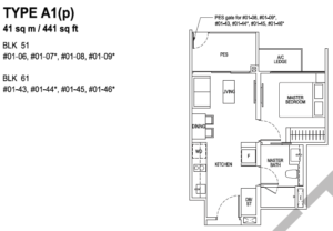 Tapestry tampines CDL 1 bedroom-floor-plan